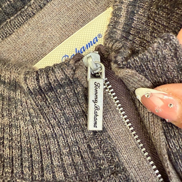 Tommy Bahama Charcoal Zip-Up Sweater - Picture 4 of 12